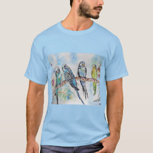 Australien Birds Budgie Watercolor Art Schlüsselri T-Shirt