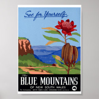 Australien Blue Mountains Restauriertes Vintage-Pl Poster