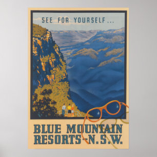 Australien Blue Mountains Vintage-Reiseposter Poster