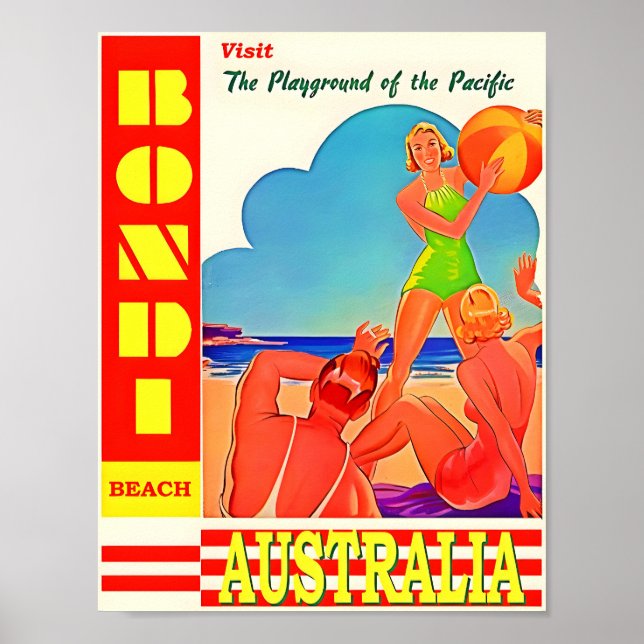 Australien Bondi-Beach Travel Poster (Vorne)