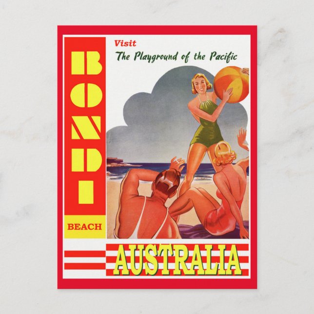 Australien Bondi Beach Vintage Travel Postcard Postkarte (Vorderseite)