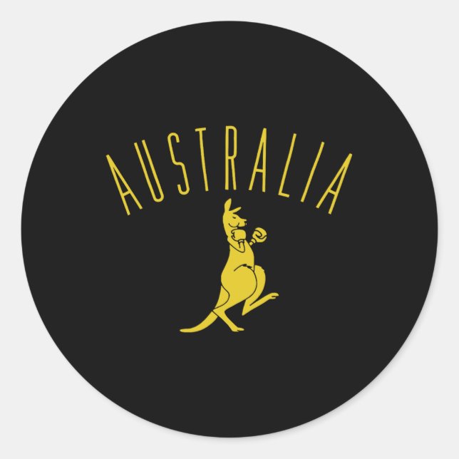 Australien Boxen Känguru  Runder Aufkleber (Vorderseite)
