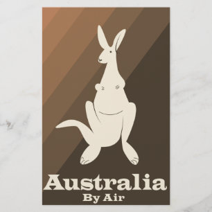 Australien By Air Kangaroo Reiseplakat. Briefpapier
