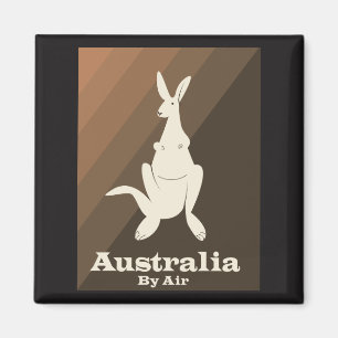 Australien By Air Kangaroo Reiseplakat. Magnet