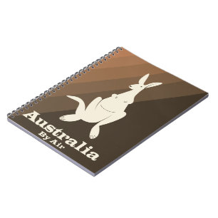 Australien By Air Kangaroo Reiseplakat. Notizblock
