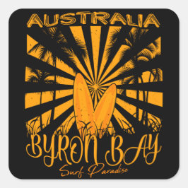 Australien Byron Bay Surf Paradise Quadratischer Aufkleber
