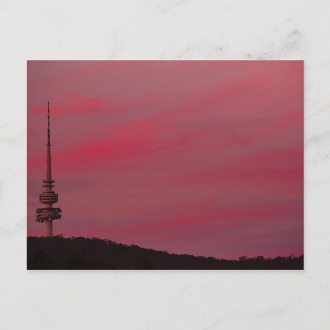 Australien - Canberra - Telstra Tower - Pink Sky Postkarte (Vorderseite)