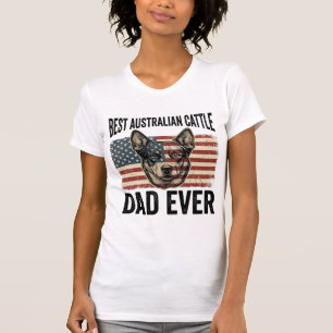 Australien Cattle Dog Papa Patriotisches Vintage-S T-Shirt