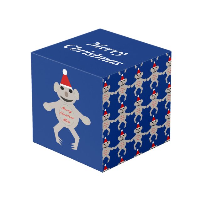 Australien Christmas Koala Bear Custom Foto Cube Würfel (Vorderseite Schrägansicht)