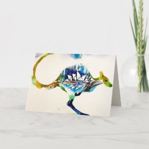 Australien City Skyline Liebe Watercolor Karte