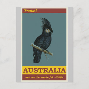 Australien Cockatoo Vintage Travel Poster Postkarte