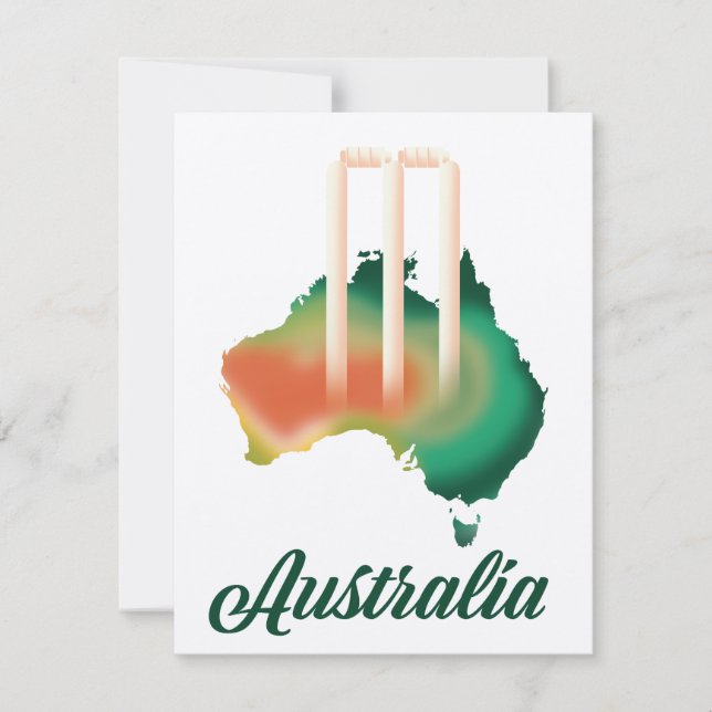 Australien Cricket-Karte. (Vorderseite)