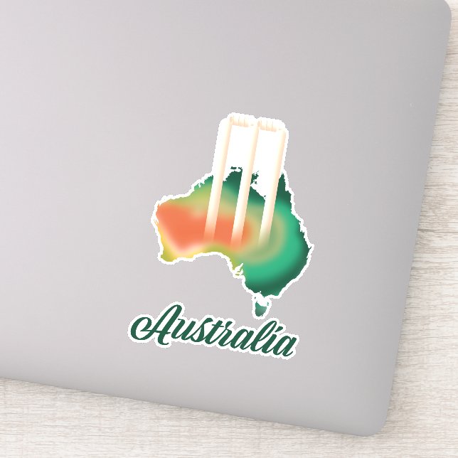 Australien Cricket-Karte. Aufkleber (Detail)