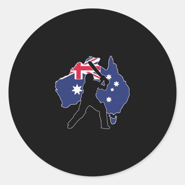 Australien Cricket  Runder Aufkleber (Vorderseite)