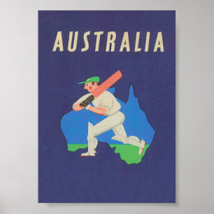 Australien Cricket Vintag Sports Travel Poster