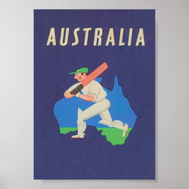 Australien Cricket Vintag Sports Travel Poster (Vorne)