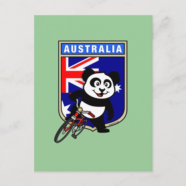 Australien Cycling Panda Postkarte (Vorderseite)