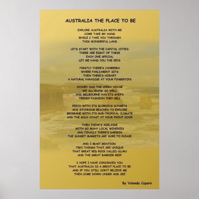 Australien das Land, in dem man sein muss Poster (Vorne)