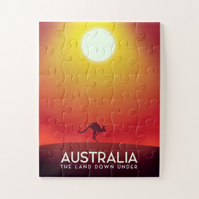 Australien " Das Land unter" Urlaubstext. Puzzle (Vertikal)
