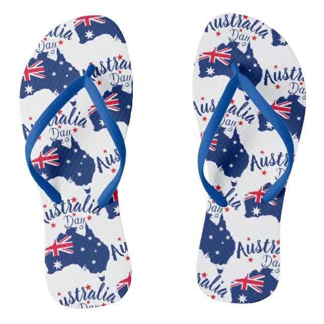 Australien Day Red Blue und White Flip Flops (Fußbett)