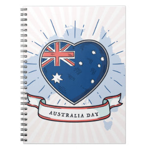 Australien Day Red Blue und White Notizblock
