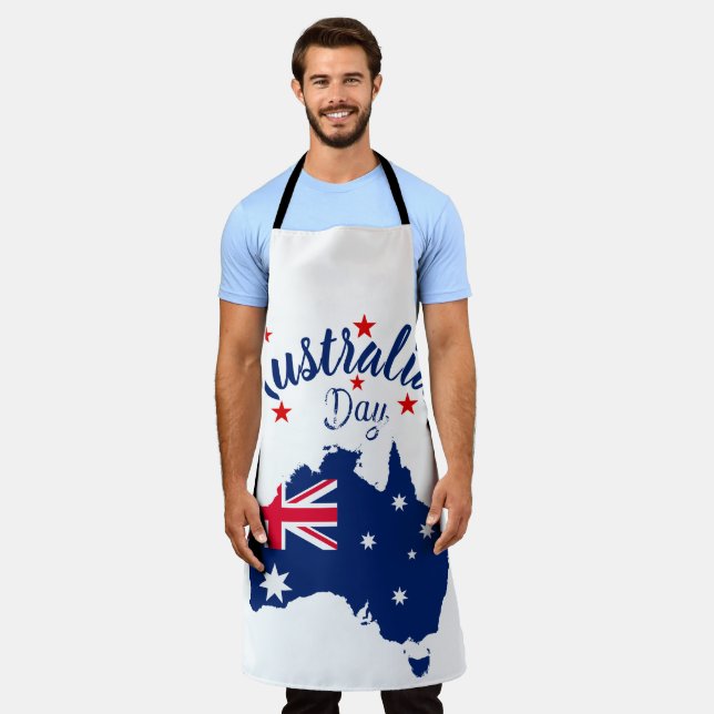 Australien Day Red Blue und White Schürze (Getragen)
