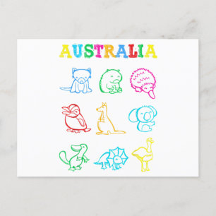 Australien Day Todler Shirt Funny Animals Australi Feiertagspostkarte