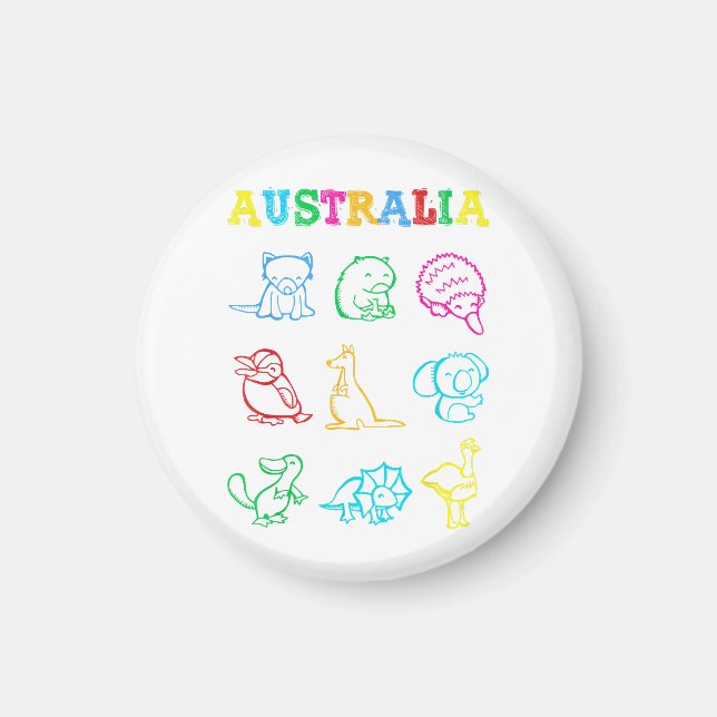 Australien Day Todler Shirt Funny Animals Australi Magnet (Vorne)