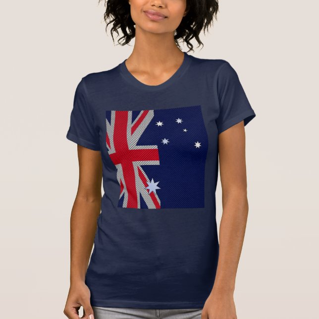 Australien Design in Carbon Fibre Chrome Style T-Shirt (Vorderseite)