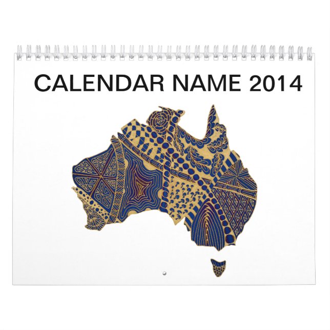 Australien Doodle Tan Red Blue Kalender (Titelbild)