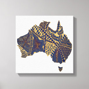 Australien Doodle Tan Red Blue Leinwanddruck
