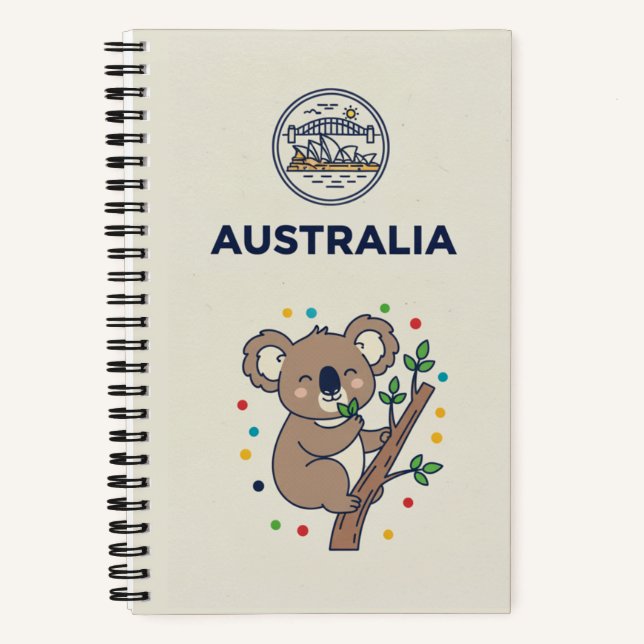 Australien-Erbe & Koala-Eukalyptus-Foto Notizbuch (Vorderseite)