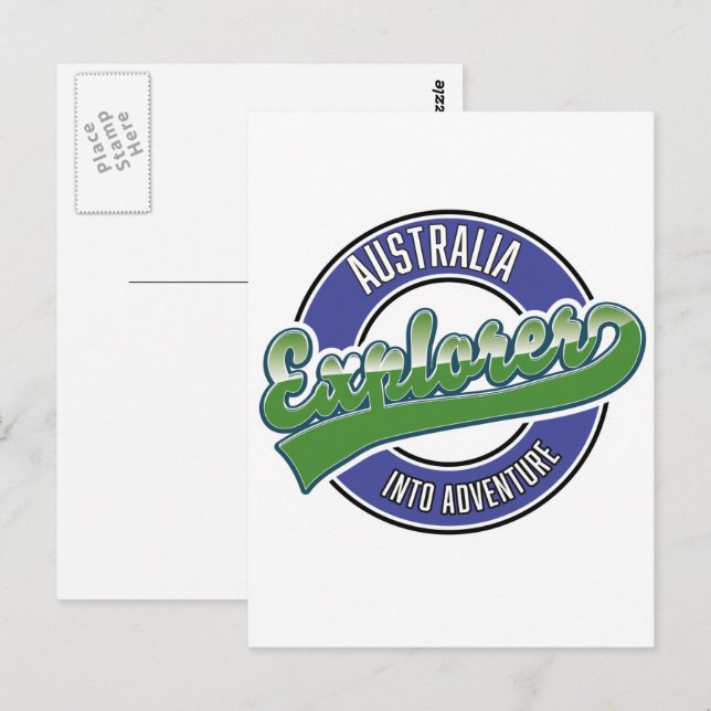 Australien Erforscher im Abenteuer Postkarte (Vorne/Hinten)