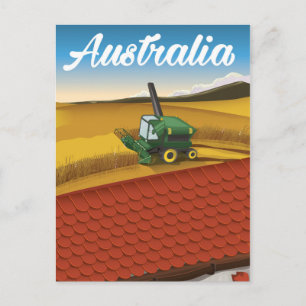 Australien Ernte Reise Cartoon Postkarte