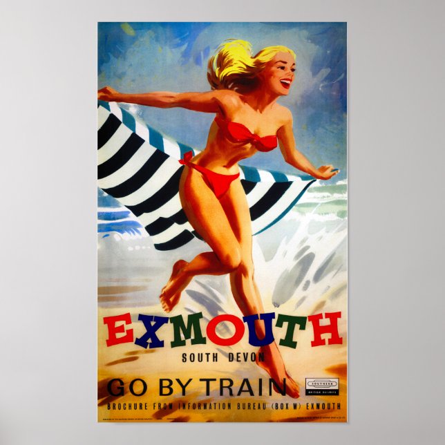 Australien Exmouth South Devon Vintage Poster (Vorne)