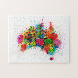 Australien-Farbe spritzt Karte Puzzle