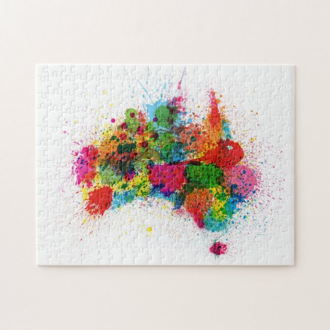 Australien-Farbe spritzt Karte Puzzle (Horizontal)