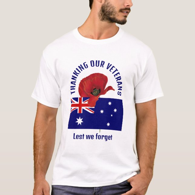 Australien Flag DANK IHNEN VETERANER T-Shirt (Vorderseite)