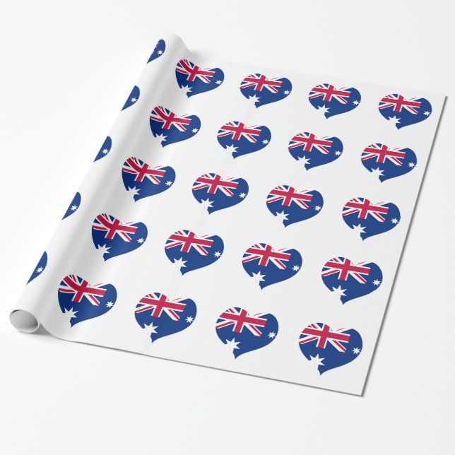 Australien Flag Herz Cutout Wrapping Paper Geschenkpapier (Ungerollt)