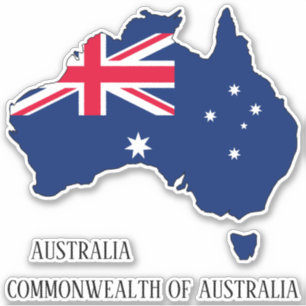 Australien Flag Map Kontur Aufkleber