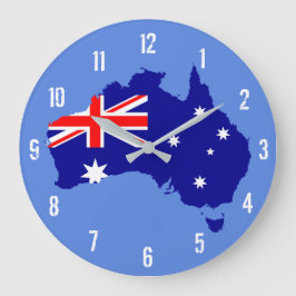 Australien Flag Map Wall Clock Große Wanduhr