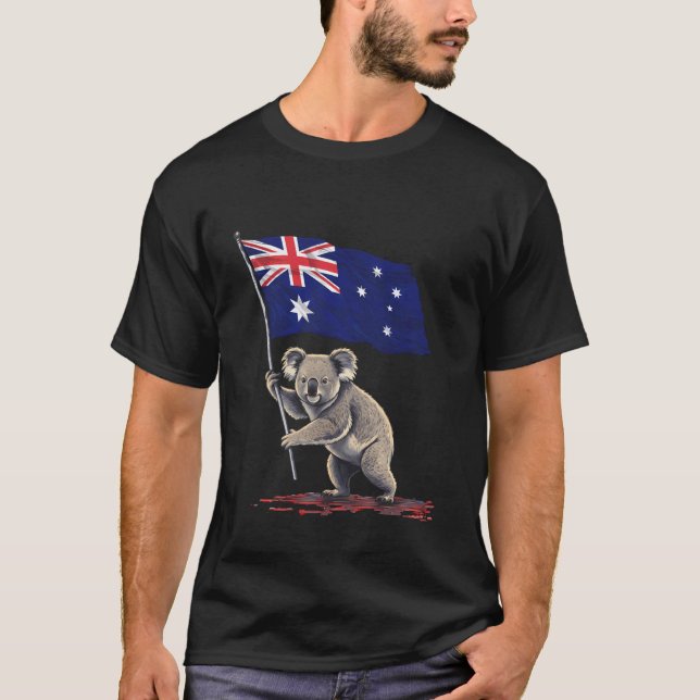 Australien Flagge Australischer Koala T-Shirt (Vorderseite)