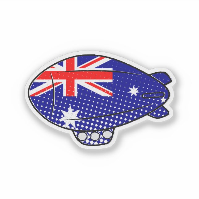 Australien Flagge Blimp Ballon in Blue Sky Custom Aufkleber (Vorderseite)