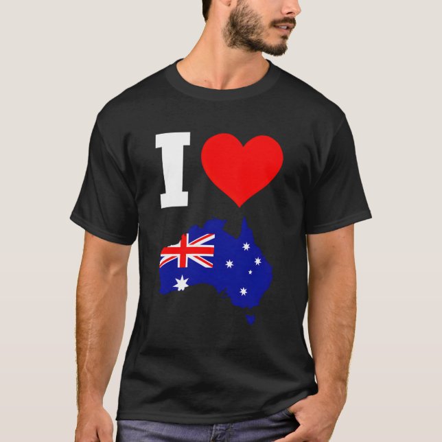 Australien Flagge für Australien I Liebe Australie T-Shirt (Vorderseite)