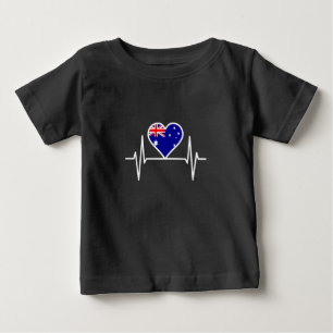 Australien-Flagge Herzschlag Baby T-shirt