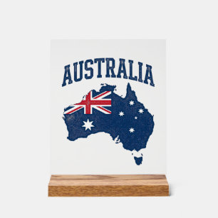 Australien Flagge Karte Vintage abgenutzt Grafik_1 Acrylschild