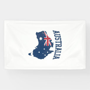 Australien Flagge Karte Vintage abgenutzt Grafik_1 Banner
