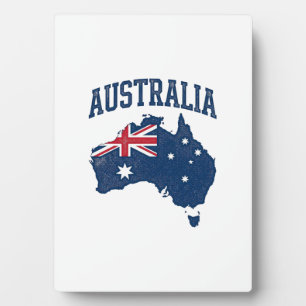 Australien Flagge Karte Vintage abgenutzt Grafik_1 Fotoplatte