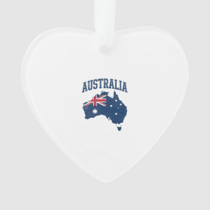 Australien Flagge Karte Vintage abgenutzt Grafik_1 Ornament