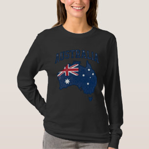 Australien Flagge Karte Vintage abgenutzt Grafik_1 T-Shirt